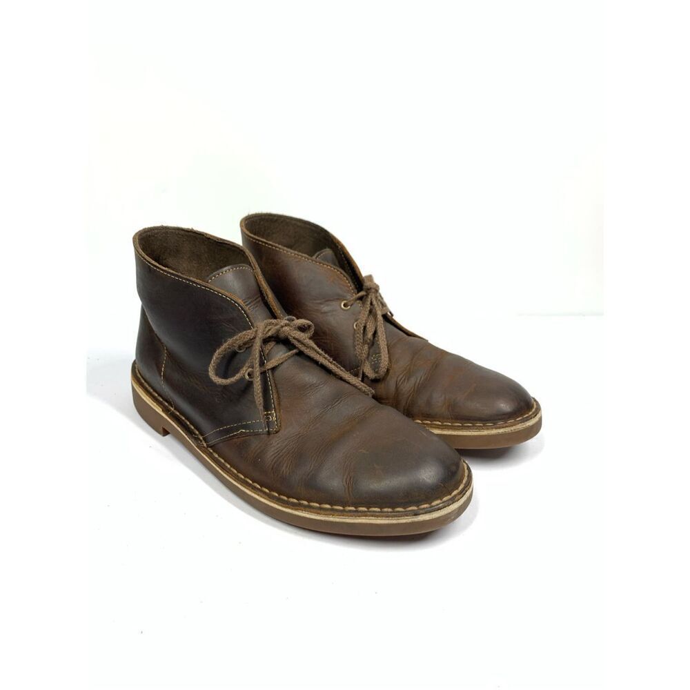 Clarks Bushacre 2 Dark Brown Leather Chukka Boots Size Mens Size 8.5
